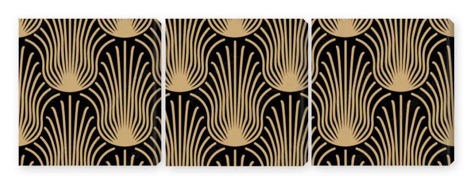 Obraz Tryptyk Art deco seamless pattern