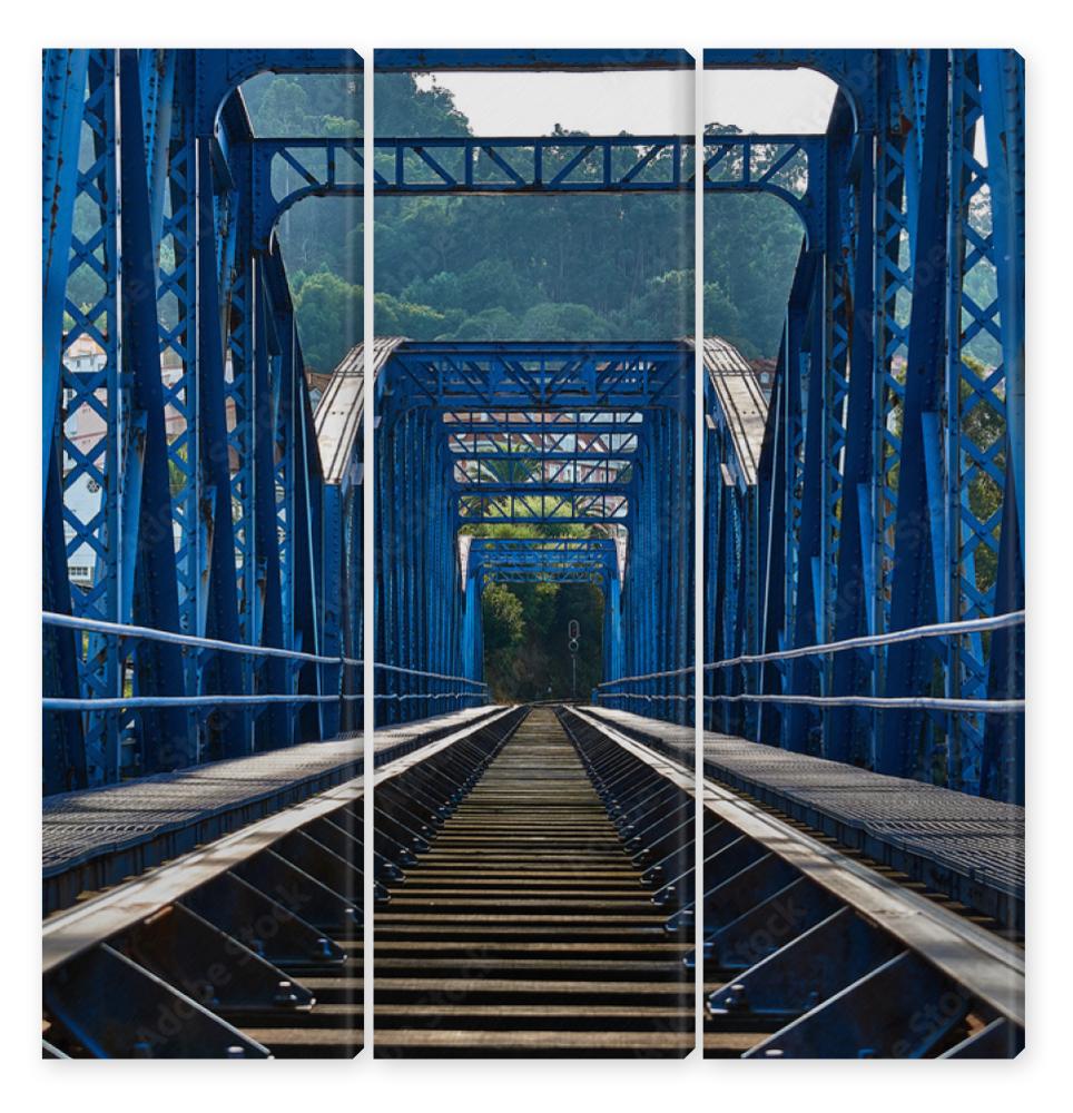 Obraz Tryptyk Iron bridge for train.