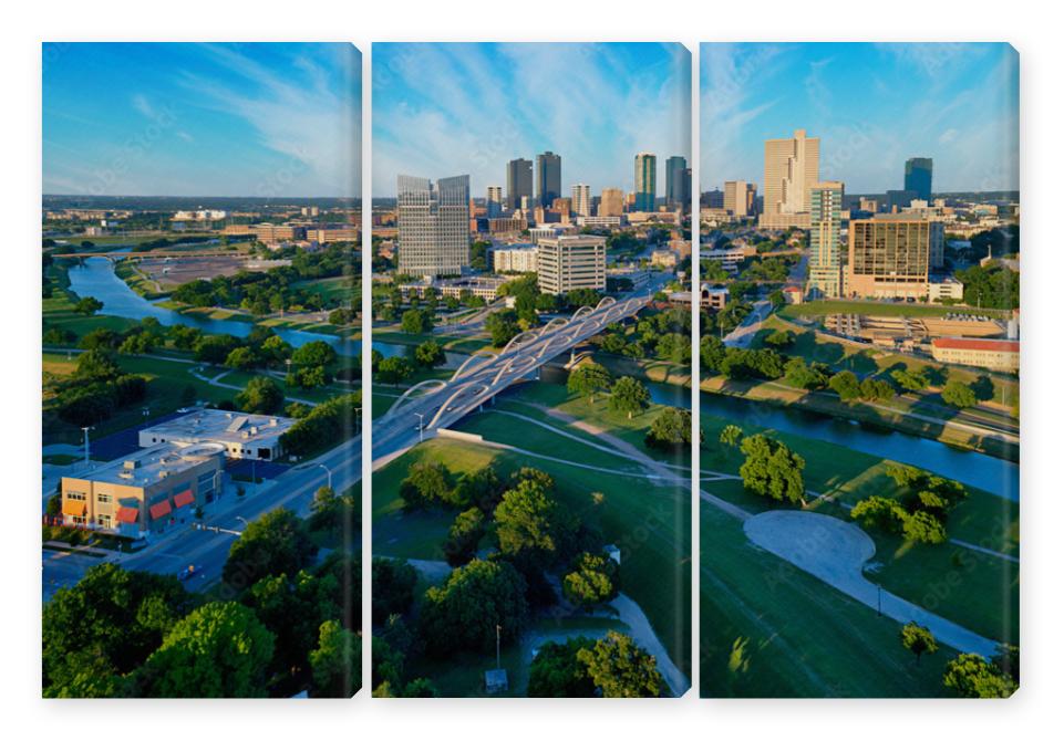 Obraz Tryptyk Aerial of Downtown Fort Worth
