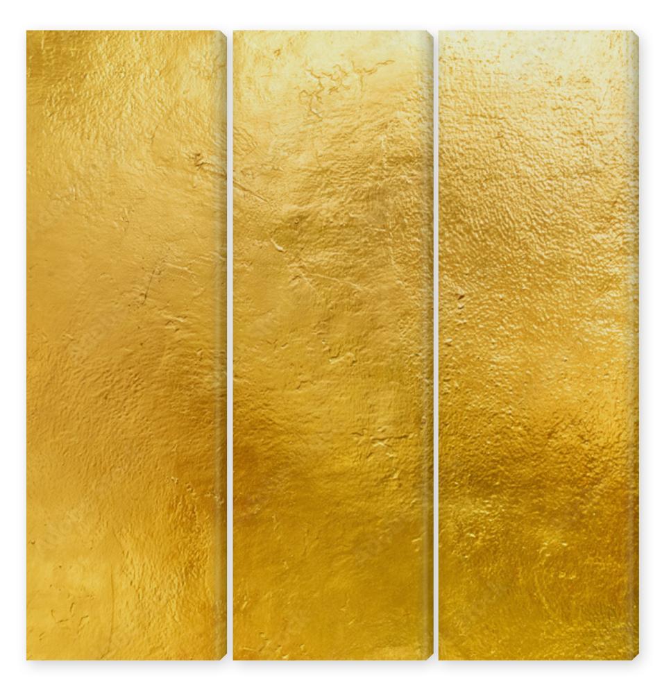 Obraz Tryptyk Gold shiny wall abstract