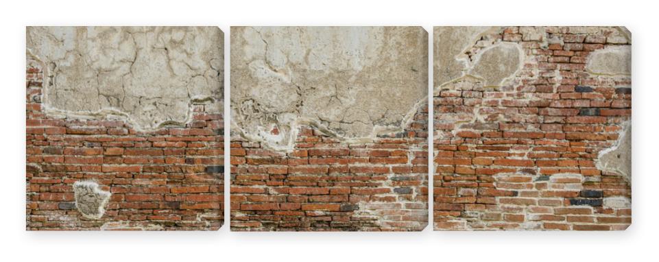 Obraz Tryptyk Red brick wall texture