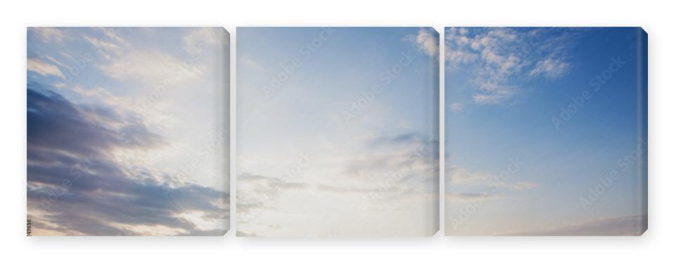 Obraz Tryptyk Blue sky clouds background.