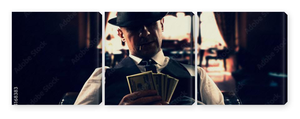 Obraz Tryptyk vintage Italian mafia gangster