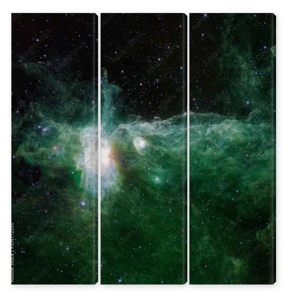 Obraz Tryptyk Nebula, stars and galaxies in