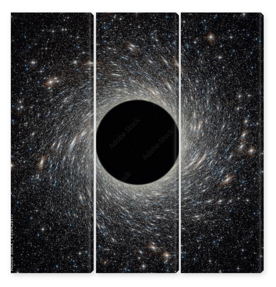 Obraz Tryptyk Black hole in universe.