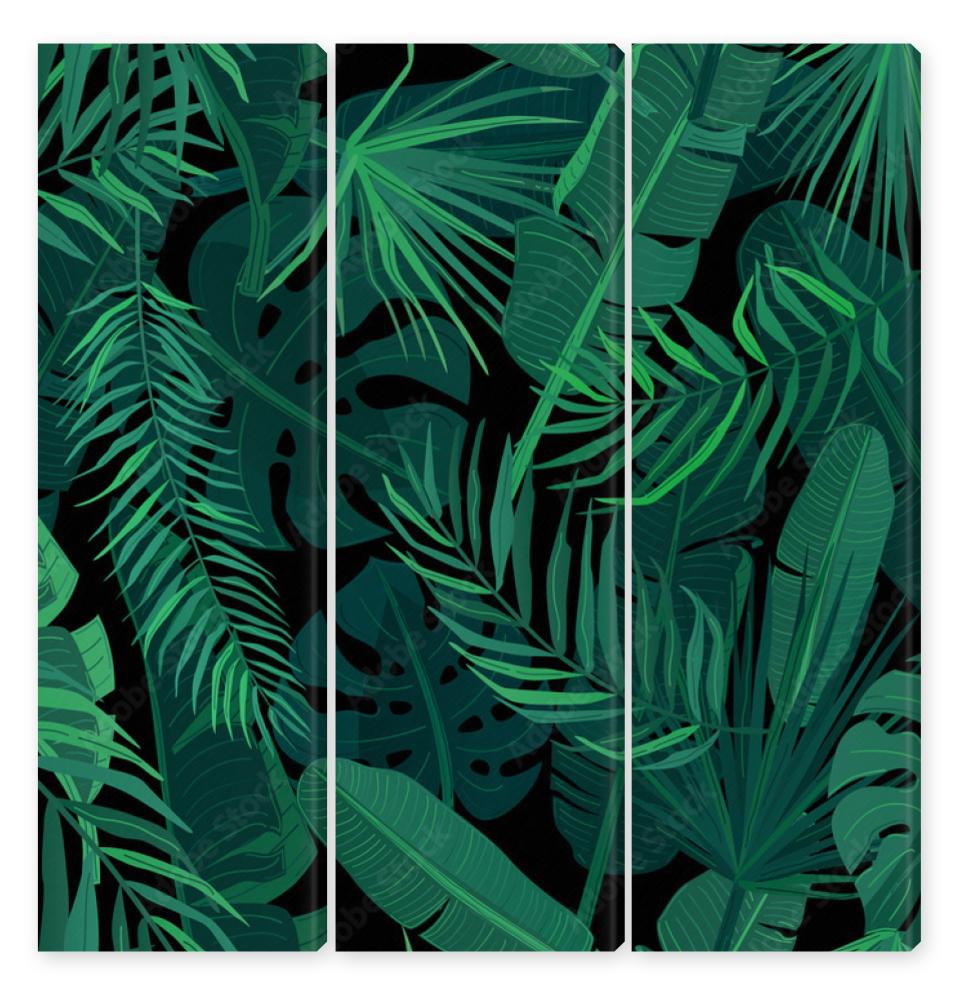 Obraz Tryptyk Tropic seamless pattern vector