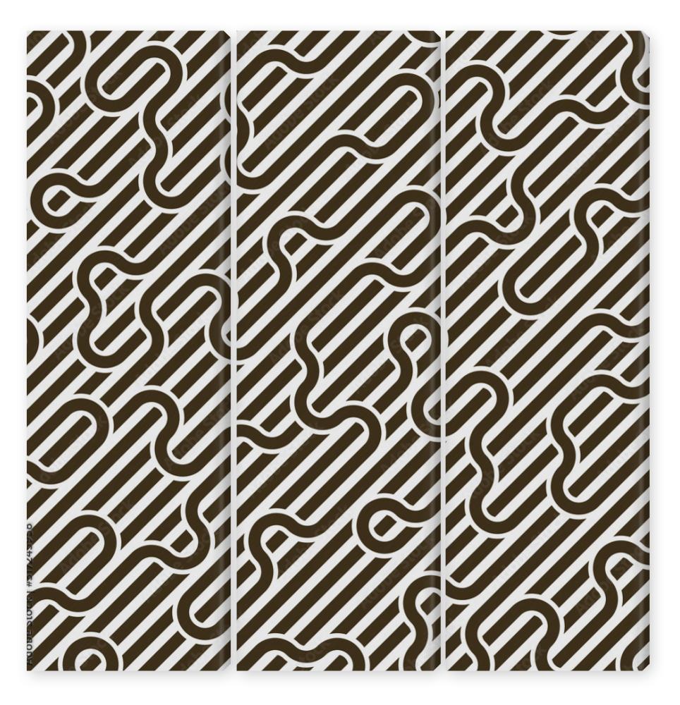 Obraz Tryptyk Stripy vector seamless pattern