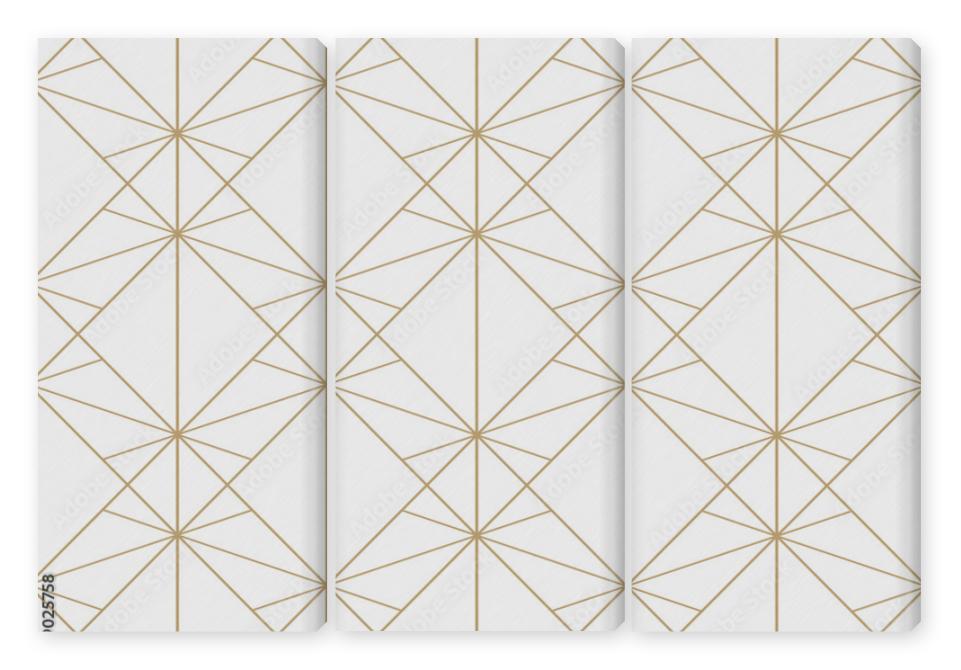 Obraz Tryptyk Golden lines pattern. Vector