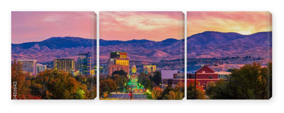 Obraz Tryptyk Boise Idaho skyline morning