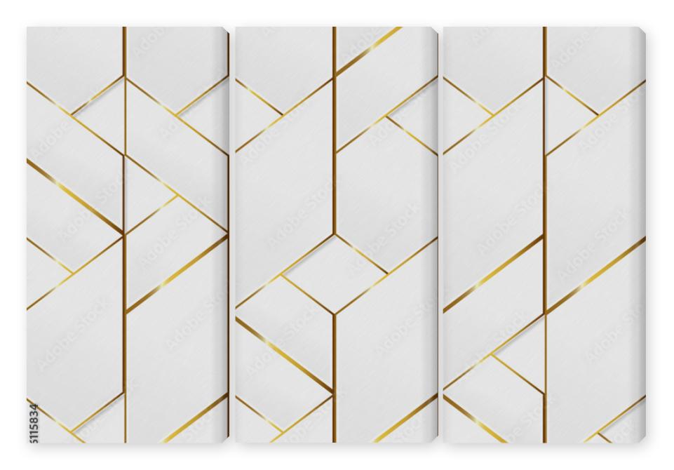 Obraz Tryptyk gold frame mosaic seamless