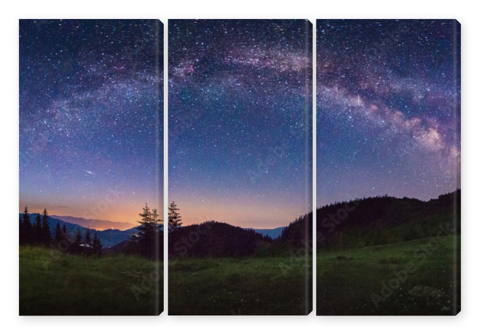 Obraz Tryptyk starry panorama in the