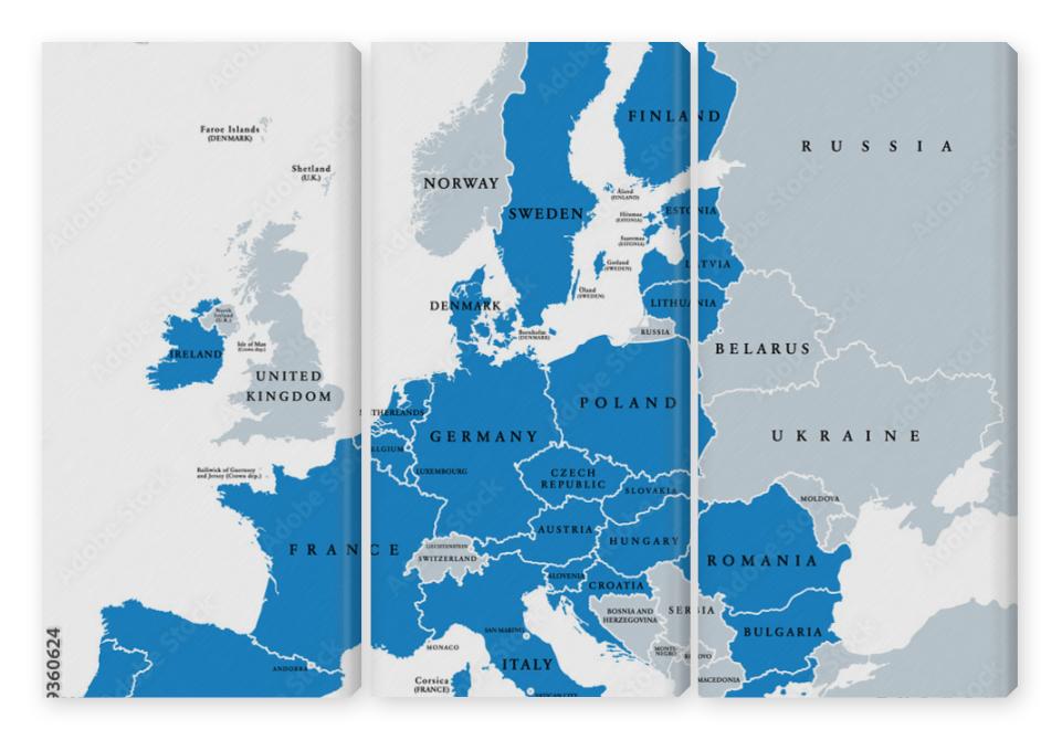 Obraz Tryptyk Political map of European