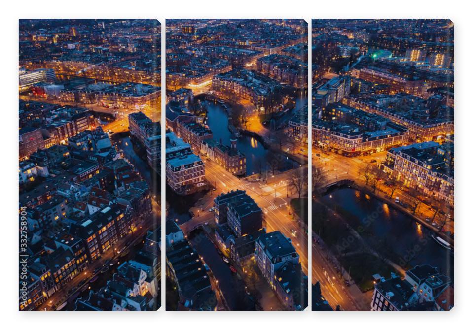 Obraz Tryptyk Amsterdam Netherlands aerial