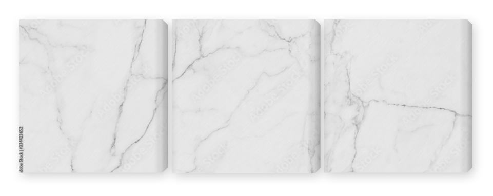 Obraz Tryptyk high resolution white Carrara