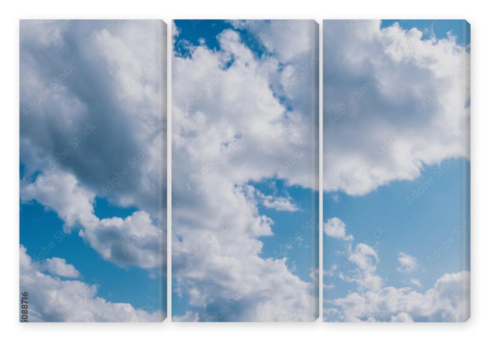 Obraz Tryptyk Cloudy blue sky