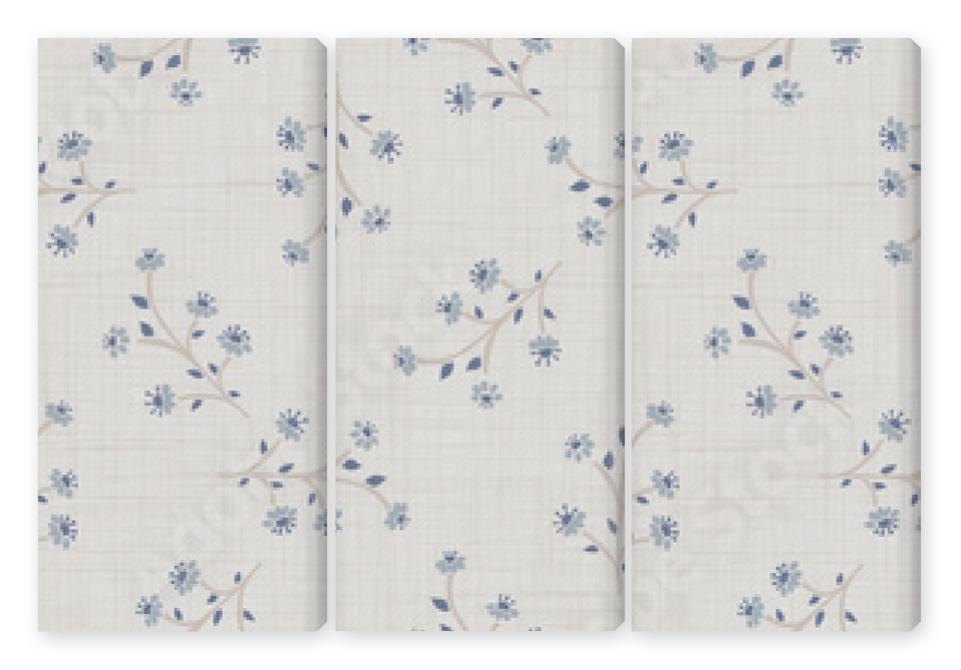 Obraz Tryptyk 
Seamless tossed floral border