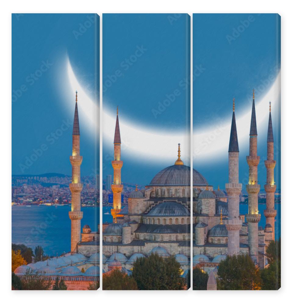 Obraz Tryptyk The Sultanahmet Mosque (Blue