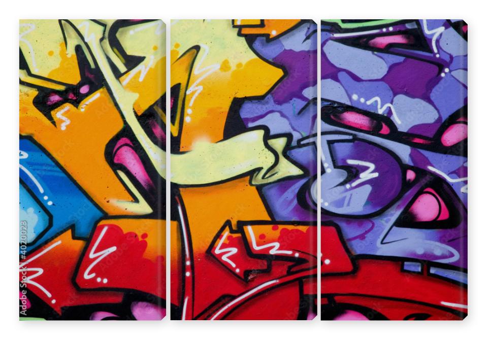 Obraz Tryptyk Vibrant graffiti