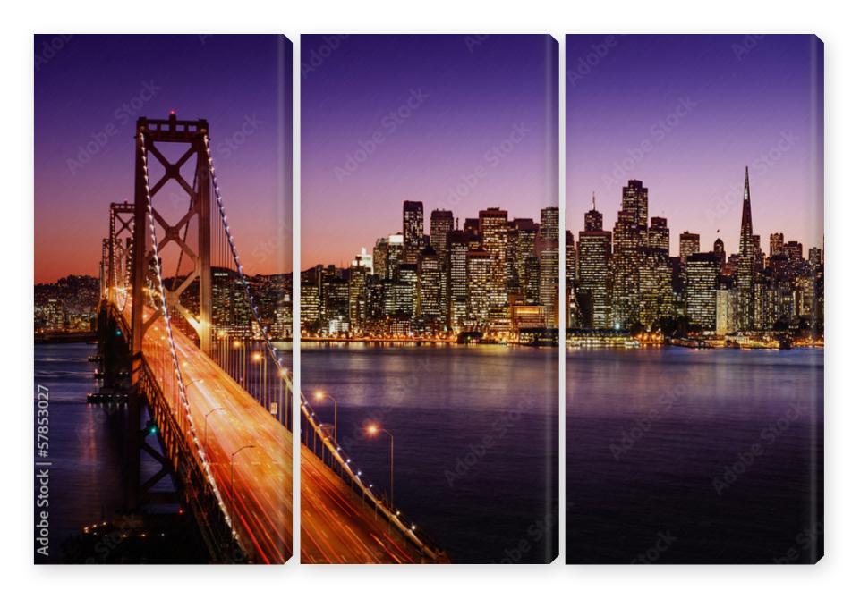 Obraz Tryptyk San Francisco skyline and Bay