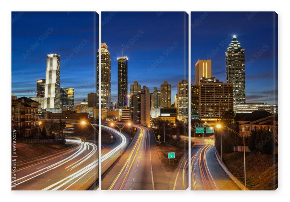 Obraz Tryptyk Atlanta downtown skyline