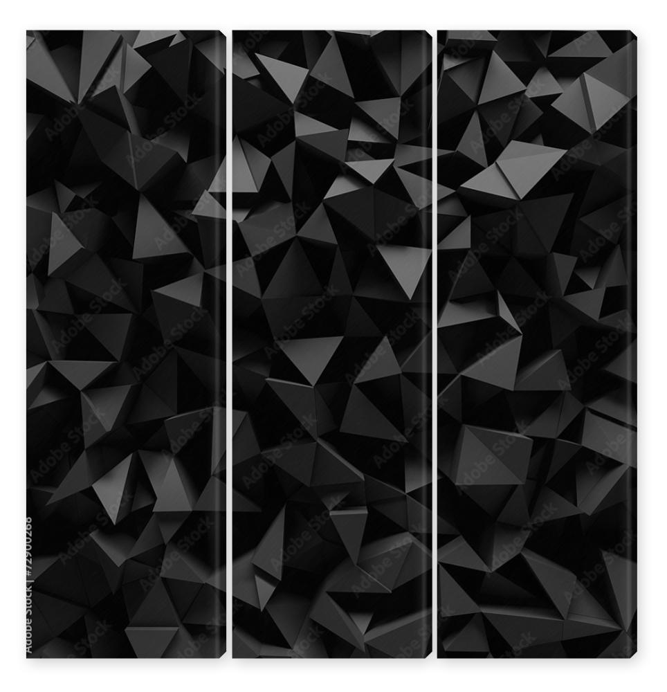 Obraz Tryptyk Displaced 3d triangular