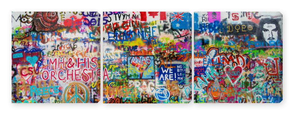 Obraz Tryptyk Graffiti Panorama 