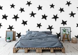 Tapeta Black stars seamless pattern