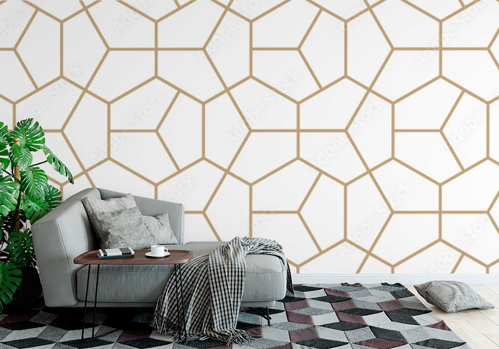 Tapeta Abstract geometry gold deco