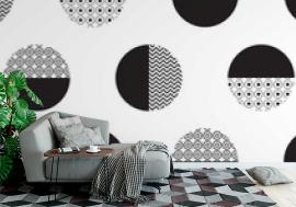 Tapeta Geometric black and white