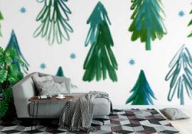 Tapeta Christmas trees, seamless