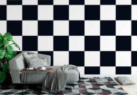 Tapeta Seamless black and white tile.