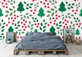 Tapeta Endless Christmas Pattern with