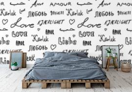 Tapeta Love words pattern