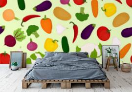 Tapeta bright vegetable pattern