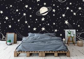 Tapeta Seamless pattern with planets,
