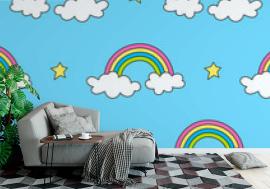 Tapeta sky pattern with rainbows,