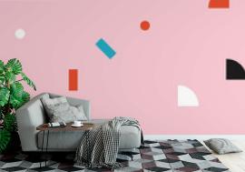 Tapeta Simple Geometric Shapes Pink