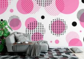 Tapeta Abstract modern pink, black
