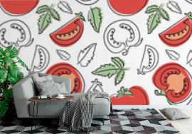 Tapeta Tomato seamless pattern. Hand