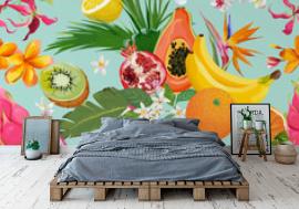 Tapeta Seamless pattern with tropical