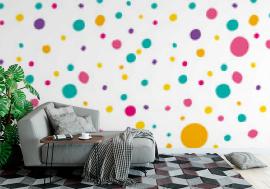 Tapeta Bright multi colored polka dot