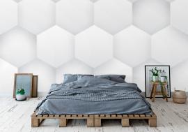 Tapeta 3D Vector Hexagons White