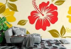 Tapeta Seamless pattern with hibiscus