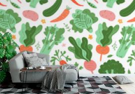 Tapeta Vegetables pattern, doodle