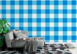 Tapeta Blue Checkered Textile