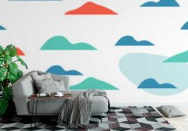 Tapeta Simple colorful clouds pattern