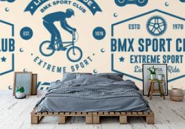Tapeta Set of bmx extreme sport club