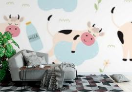 Tapeta Seamless pattern with a cow in