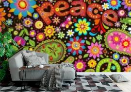 Tapeta Wallpaper with hippie symbolic