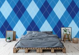 Tapeta Argyle pattern blue rhombus